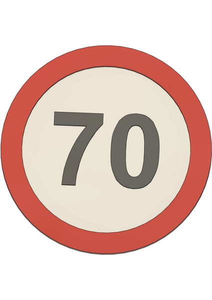 Maksimum Hız Sınırı Işareti 70 (Araba Pimi) (Plastik Aparattır!!!)
