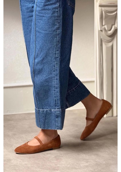 Olivia Bilekten Lastikli Bağlamalı Hakiki Deri Kadın Babet Taba modelleri