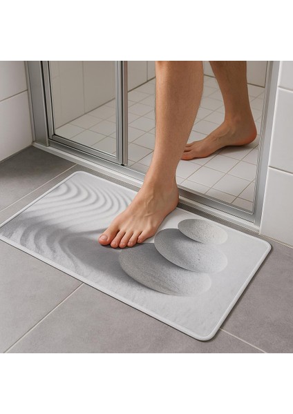 Kaymaz Banyo Matı – Plastik, Vantuzlu, Taş Desenli Duş Matı, Kaymayı Önleyici Paspas 70X40 cm fiyatları