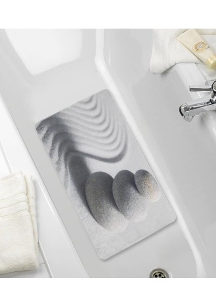 Kaymaz Banyo Matı – Plastik, Vantuzlu, Taş Desenli Duş Matı, Kaymayı Önleyici Paspas 70X40 cm modelleri