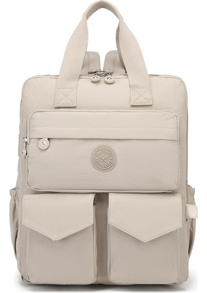 Smartbags Büyük Boy Krinkıl Kumaş Kadın Sırt Çantası 2022-1175 Bej