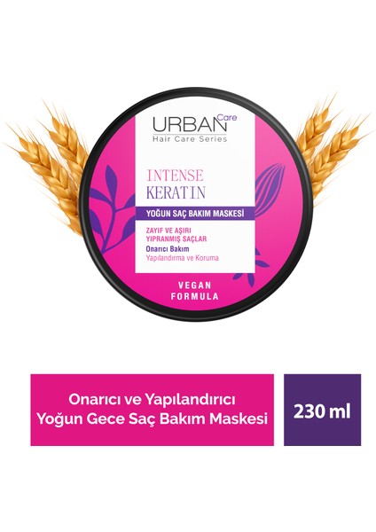 Intense Keratin Aşırı Yıpranmış Saçlara Özel Yoğun Saç Bakım Maskesi 230 Ml-Vegan