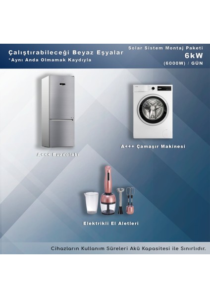 6 Kw Solar Paket Sistem (6000W/GÜN)