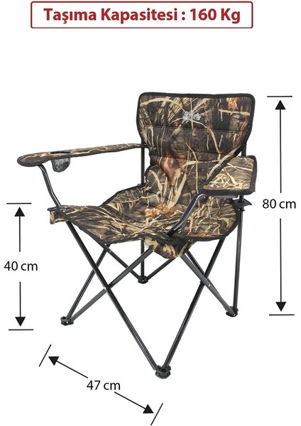 Bardaklı Kamp Sandalyesi - Kamuflaj BP100 modelleri
