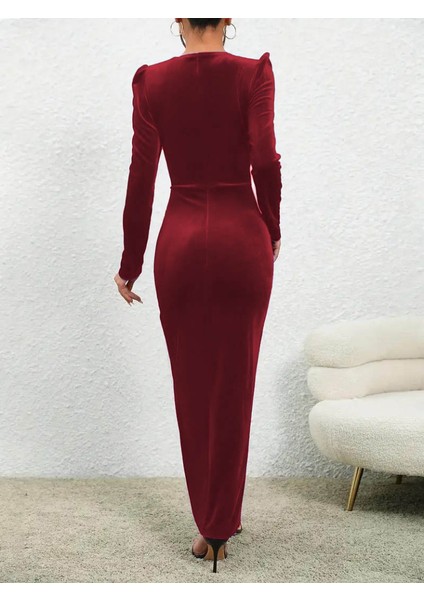 Munn Collection Kadın Uzun Kollu Bisiklet Yaka Önden Büzgü Detaylı Önden Çapraz Detay modelleri