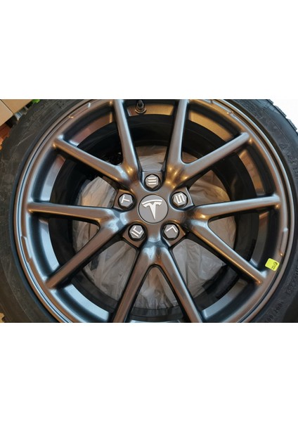 Aero Tekerlekler Için Tesla Modeli 3 Bijon Kapağı (Plastik Aparattır!!!)
