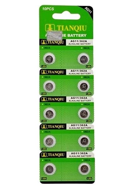 Tianqiu Ag-11 Alkalin LR721H/362A Düğme Pil 10'lu Paket