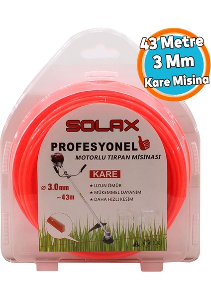 Misina Kare Dört Köşe 3 mm x 43 Metre Tırpan Misinası