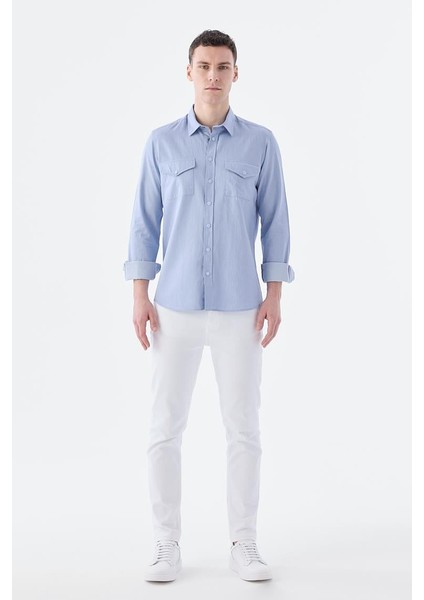 Mavi Comfort Fit Cepli Çıtçıtlı %100 Pamuk Kot Gömlek fiyatları