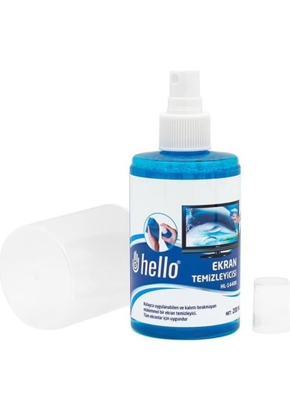 Hello HL-14408 Sprey + Fiber Bez + Fırça 200 Ml. LCD Ekran Temizleme Seti