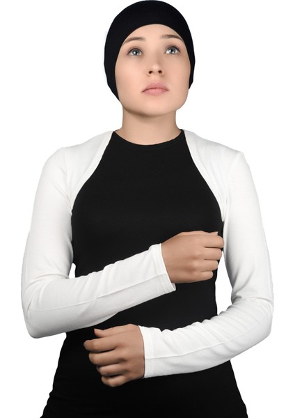 Uzun Kollu Tesettür Bolero - Beyaz