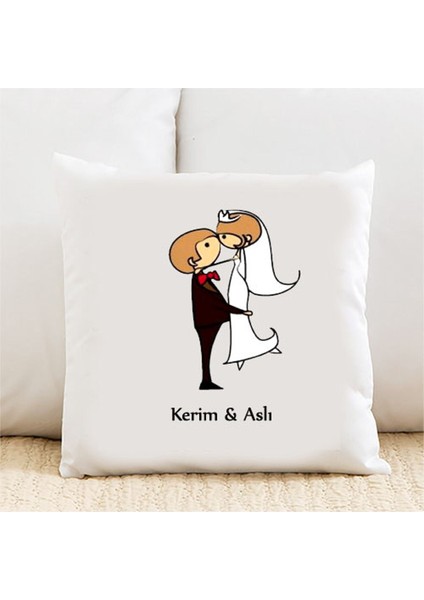 Gelin Damat Kişiye Özel Yastık Kılıfı 212