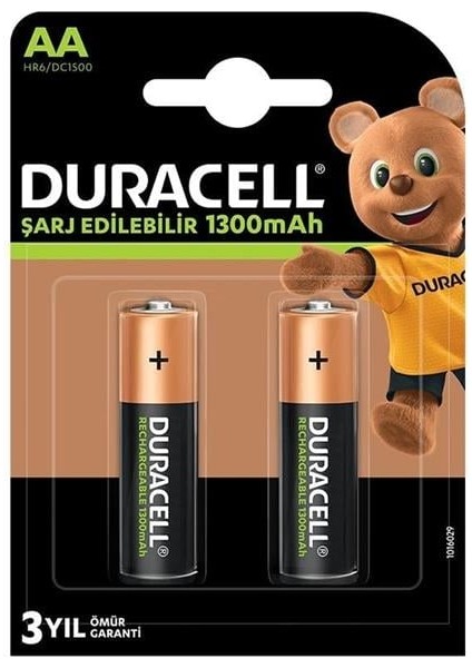 Duracell 1300 Ma Aa Şarjlı Kalem Pil 2'li Paket