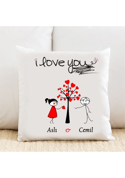 I Love You Kişiye Özel Yastık Kılıfı PI168