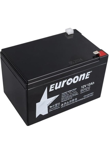 Euroone EO-1212 12 Volt - 12 Amper Bakımsız Kuru Akü