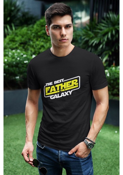 The Best Father In The Galaxy Star Wars Baskılı Babalar, Doğum Günü Hediyelik Unisex T-Shirt