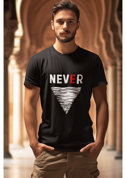 Never Temalı T-Shirt