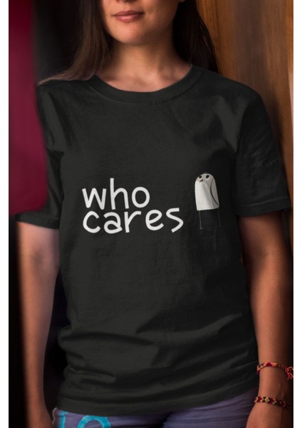 Who Cares Umursamaz Kuş Baskılı Eğlenceli Hediyelik Renkli Unisex T-Shirt
