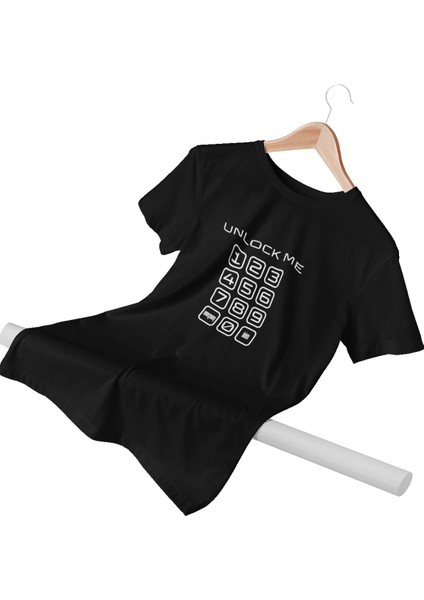 ''unlock Me'' Baskılı Eğlenceli Unisex %100 Pamuklu T-Shirt