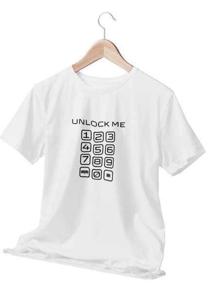 ''unlock Me'' Baskılı Eğlenceli Unisex %100 Pamuklu T-Shirt
