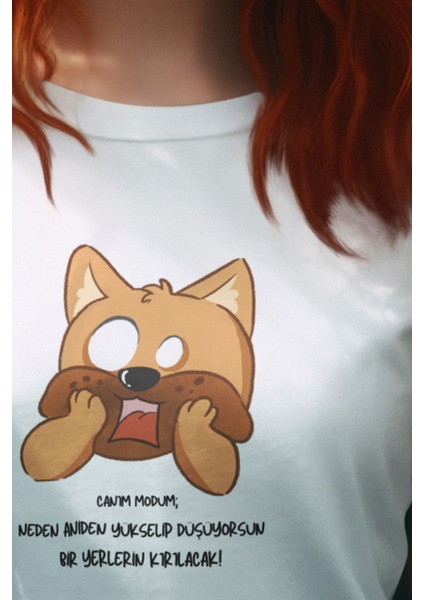 Canım Modum Baskılı Eğlenceli Hediyelik Beyaz Kadın T-Shirt