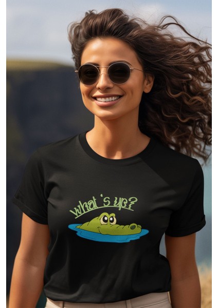 What's Up? Baskılı Hediyelik Eğlenceli Pamuklu Unisex T-Shirt