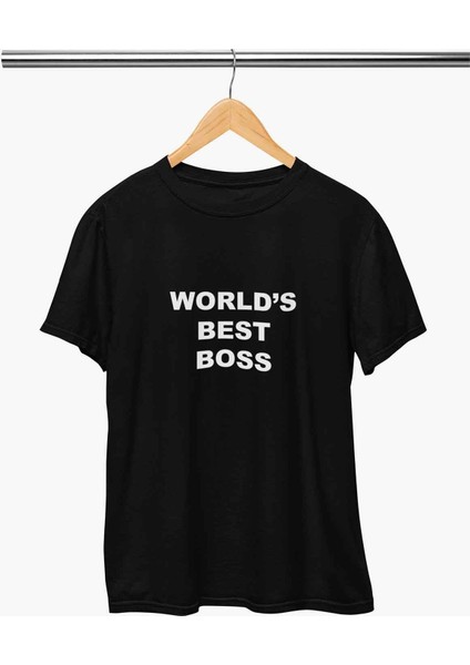 The Office Worlds Best Boss Mıchael Scott Baskılı Eğlenceli Hediyelik Beyaz Unisex T-Shirt