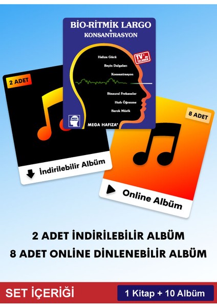 Bio-Ritmik Largo ve Konsantrasyon Seti - Kılavuz Kitap ve Konsantrasyon Artırıcı 10 Online Albüm fiyatları