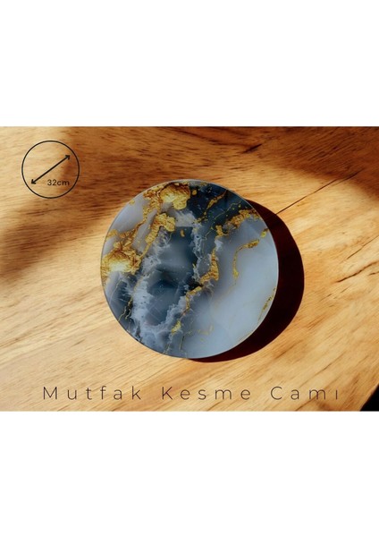 Cam Kesme Tahtası* Mutfak Tahtası 32CM Mermer Gri Altın Görünümlü modelleri