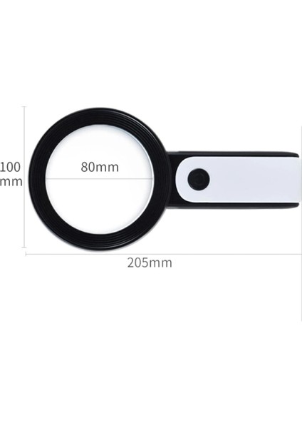 30X 12ışıklı Büyüteç Taşınabilir Çıft Katmanlı Optik Cam Okuma Büyüteç 229018