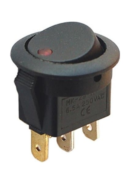 IC-132 Yuvarlak 3 Pinli 220 Volt Nokta Işıklı Açma-Kapama Anahtarı