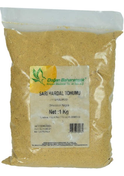 Hardal Tohumu Öğütülmüş Doğal Sarı 1000 gr Paket