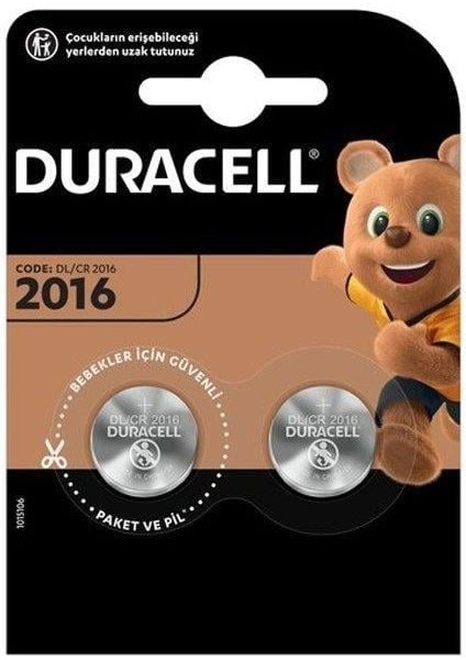 Duracell CR2016 3 Volt Lityum 2'li Pil
