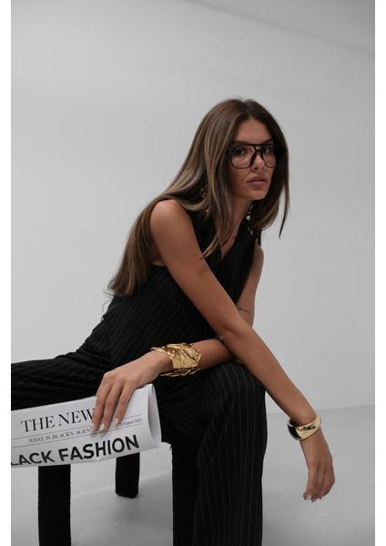 Munn Collection V Yaka Çizgili Kruvaze Yelek