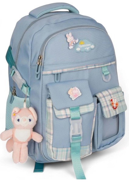 Relaxion 2174-1450 Ithal Kore Tarzı Unisex Çocuk Ilkokul Sırt Çantası - NKT02174-MAVI-TEKEBAT fiyatları