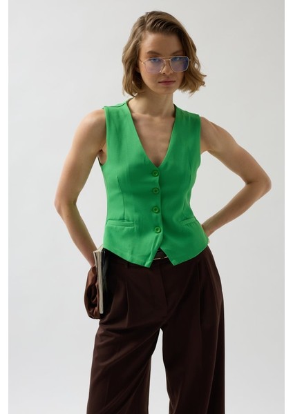 Munn Collection Düğme Detay Yelek