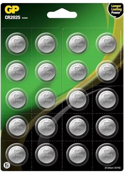 Gp CR2025 DL2025 Lityum 20'li Para Pil (GPCR2025-2CAI20)