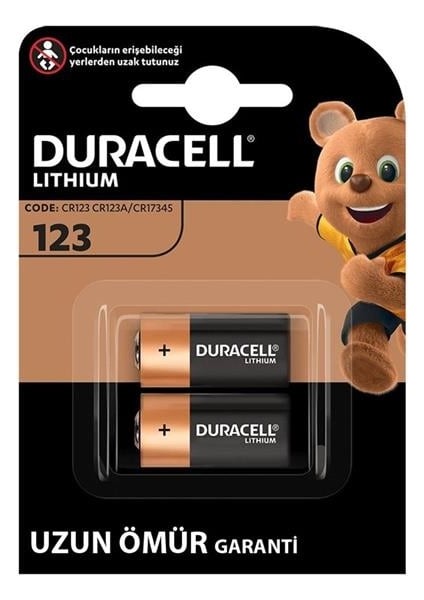 Duracell CR123 / CR123A / CR17345 3 Volt Lityum Pil (2'li Paket)