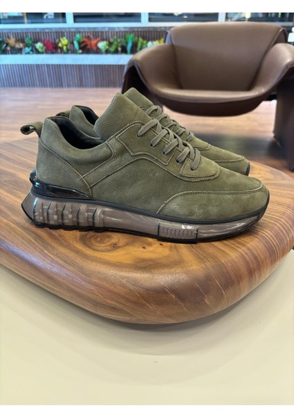10000 Haki Hakiki Deri Erkek Sneakers - Erkek Spor Ayakkabı fiyatları