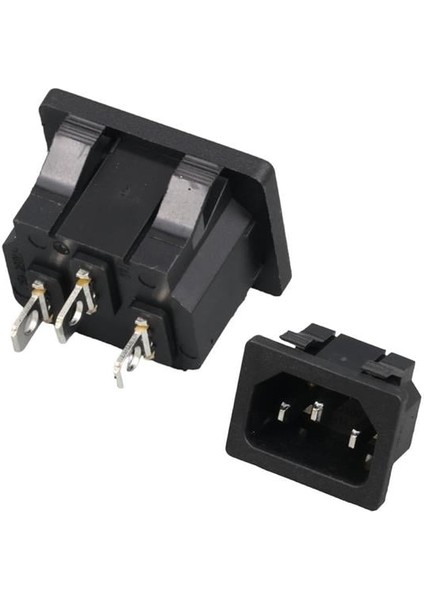 IC-212B C14 Power Soket Erkek Kulaksız As-04