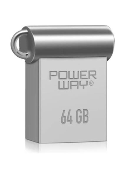 Powerway 64GB USB 3.0 Metal Mini Flash Bellek