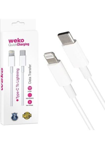 Weko WK-21445 Type-C To Lightning Telefon Şarj Kablosu