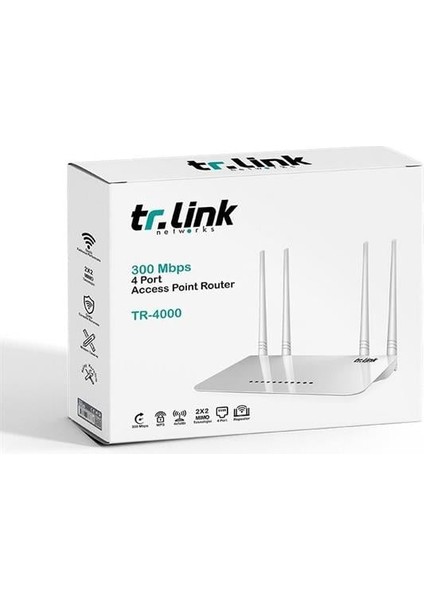 Tr-Link TR-4000 300 Mbps 4 Port 4 Antenli Access Point Router