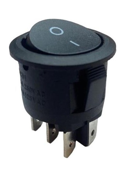 IC-133-6 Yuvarlak Siyah 6p On/off Anahtar