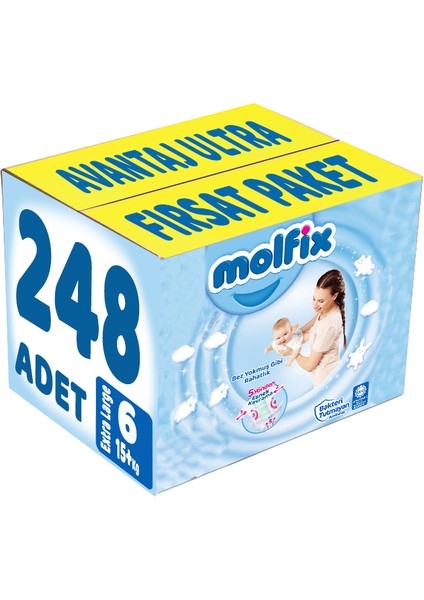 Bebek Bezi Beden: 6 (15+Kg) Extra Large 248 Adet Avantaj Ultra Fırsat Pk