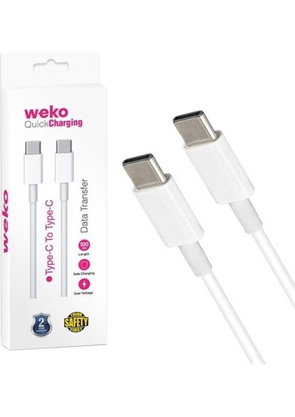 Weko WK-21444 Type-C To Type-C Telefon Şarj Kablosu