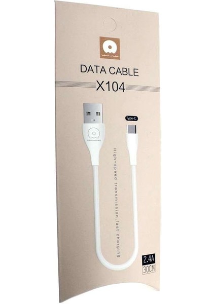 X104 2.4 Amper 30CM Hızlı Sarj ve Dosya Aktarım Kablosu (Type-C)