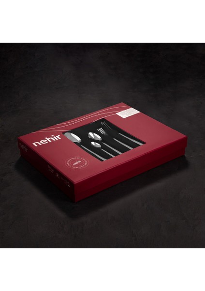 Adriana Altın Sade 6 Kişilik 36 Parça Kutulu Çatal Kaşık Bıçak Takımı