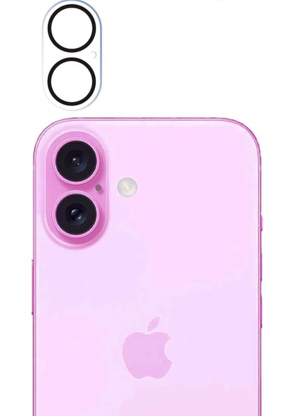 Trend iPhone 16 ve 16 Plus Uyumlu Full Kamera Lens Koruyucu Temperli Cam Kamera Koruyucu 9h Sertlik Hd Şeffaf Kamera Lens Kapağı Cam Film