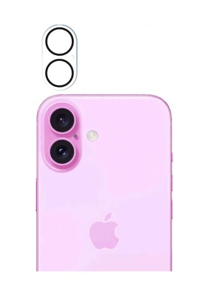 Trend iPhone 16 ve 16 Plus Uyumlu Full Kamera Lens Koruyucu Temperli Cam Kamera Koruyucu 9h Sertlik Hd Şeffaf Kamera Lens Kapağı Cam Film